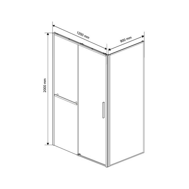 Vincea Slim Soft VSR-1SS9012CL, 1200*900, хром, стекло прозрачное