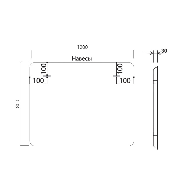 Vincea LED VLM-3MA120-2 1200x800 c сенсорным выключателем и диммером, с функцией антизапотевания