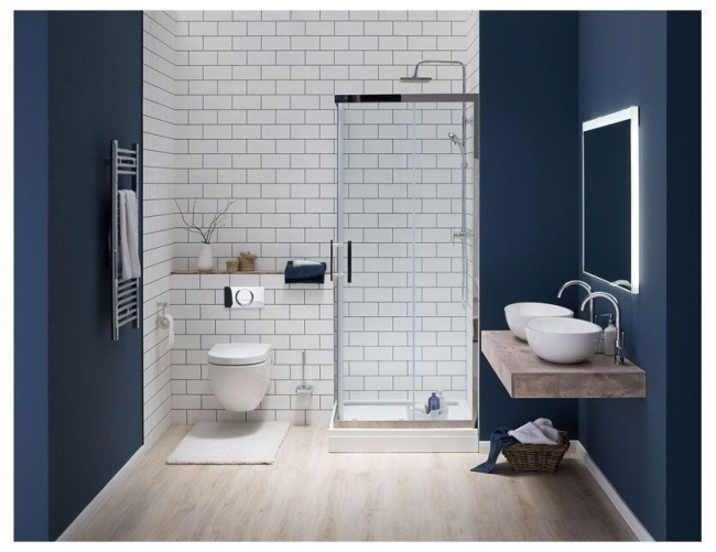 Aquanet Delta Cube NPE1142 90x90, прозрачное стекло без поддона