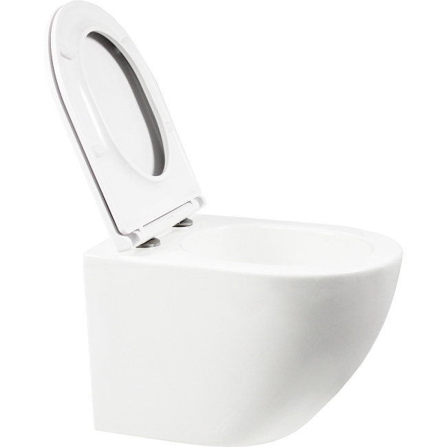 Унитаз с инсталляцией WeltWasser BAMBERG 545+MERZBACH 043 GL-WT+BAMBERG BL белый/кнопка черная, безободковый, с крышкой микролифт, слив торнадо