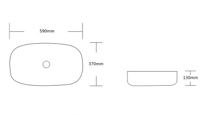 Ceruttispa CR0045 накладная, белая, прямоугольная 590х370х130