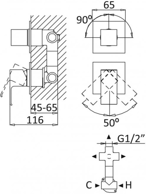 Cezares Porta PORTA-VDIM3-M-NOP с внутренней частью