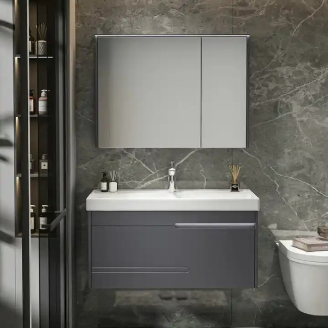 Ceruttispa OGLIO 120 тумба 1205х460х510 с зеркалом и двойной раковиной, сифоном и двойным сливным шлангом
