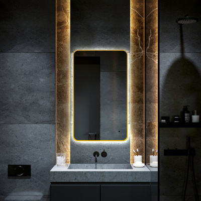 Abber See AG6112SCG с подсветкой, бесконтактный выключатель, диммер, золото