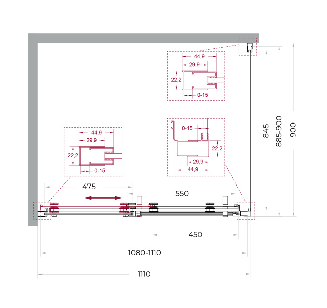 BelBagno MARINO-2-AH-1-110/90-C-GM