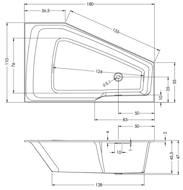 Riho Rething Space 180x110 L