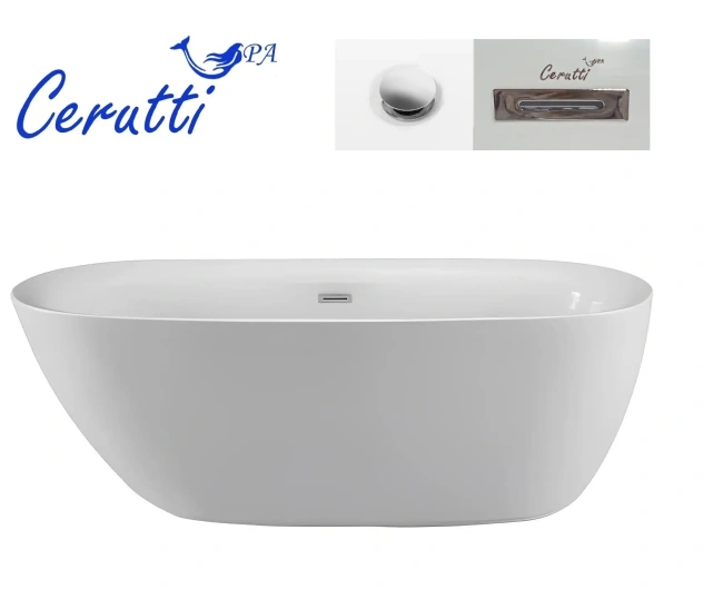 Ceruttispa COMO150 (1500x750x560) отдельностоящая, белая, со сливом-переливом