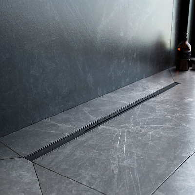 Am.Pm MasterFlow 80 W01SC-S11-080-05BM с Черной матовой решеткой Slim line