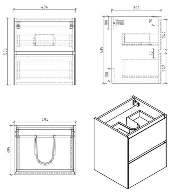 BelBagno Pietra Mini 49 см PIETRA MINI-500-2C-SO-PT