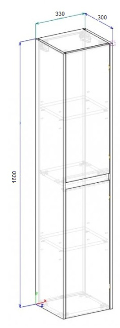BelBagno Kraft 33x160 KRAFT-1600-2A-SC-RT-R правий
