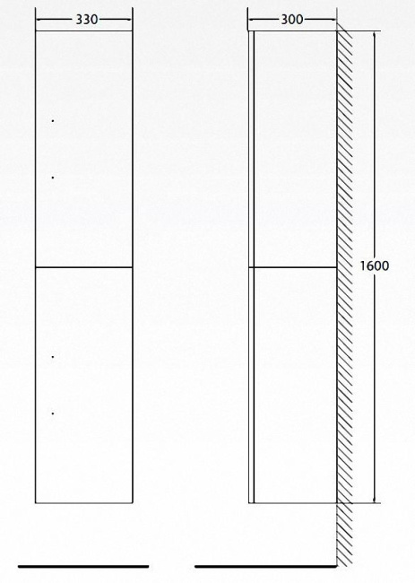 BelBagno Aurora 33x160 AURORA-1600-2A-SC-BL-P-L левый