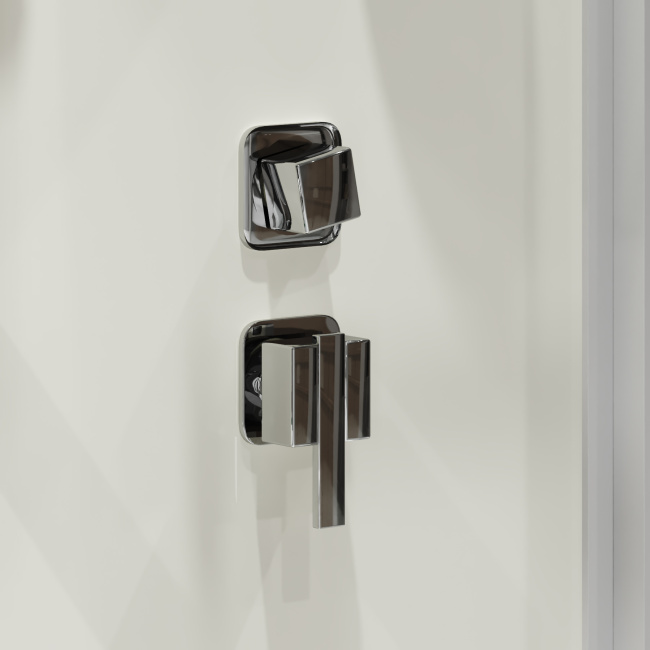 Niagara Standart ST100/80/15Q/BK (100х80х200) прямоугольник,поддон 15см,распашная,проф.белый,без крыши,3 места