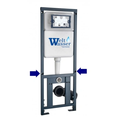 Комплект Weltwasser 10000011351 подвесной унитаз Merzbach 043 MT-BL + инсталляция Marberg 410 + кнопка MAR 410 RD GL-WT
