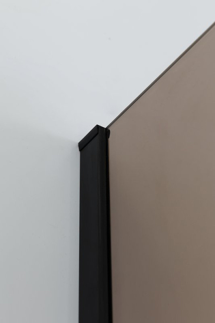 Cezares Slider 110x80 SLIDER-AH-2-70/80-100/110-BR-NERO профиль Черный матовый стекло бронзовое без поддона