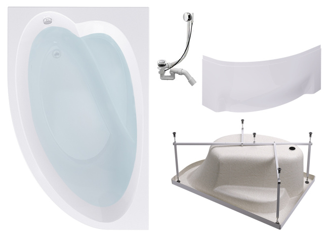 Timo IVA 160x100 L (в комплекте слив, фронтальная панель, каркас)