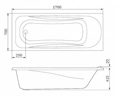 Am.Pm Sense New W76A-170-070W-A, 170x70