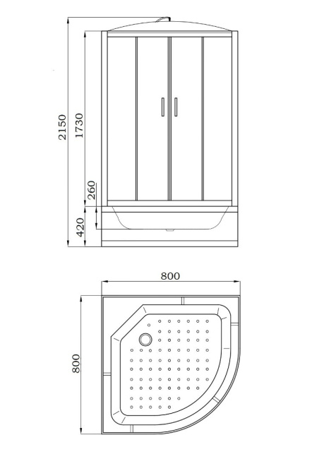 Parly EF821 (80х80х215)