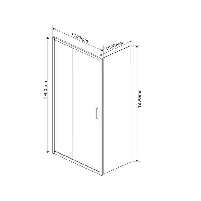 Vincea Garda VSR-1G1011CL, 1100x1000, хром, стекло прозрачное без поддона