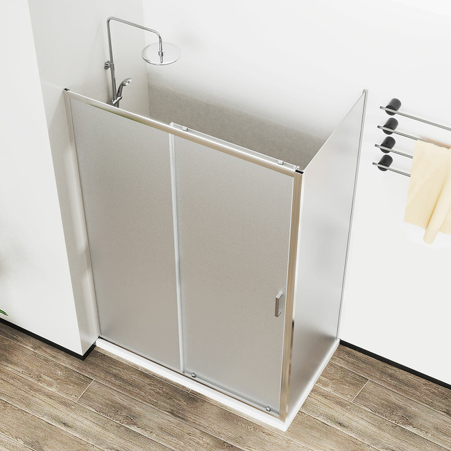 Vincea City 120х90 VSR-5CT9012MT профиль Хром стекло текстурное без поддона