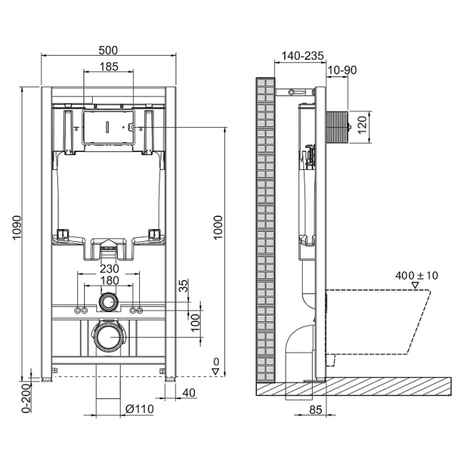 BelBagno BB002-80/BB012-MR-NERO.M с Черной матовой клавишей смыва