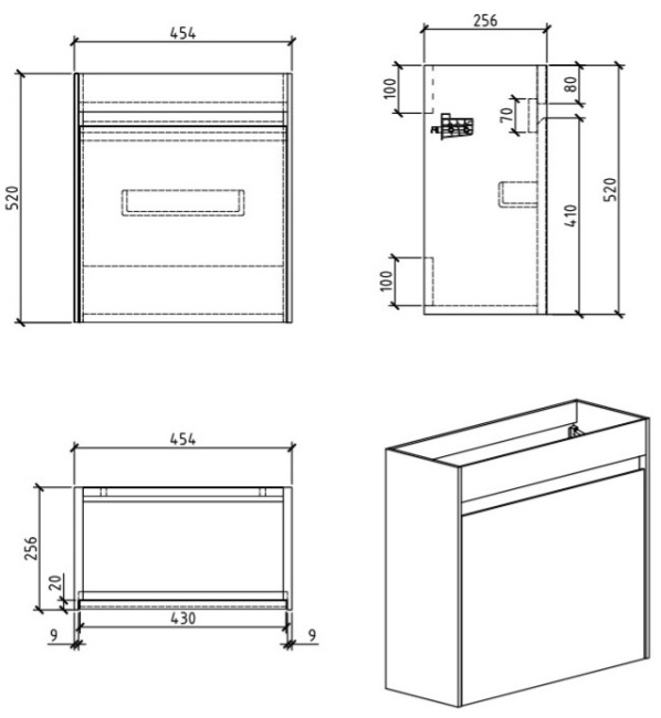 BelBagno Pietra Mini 45 см PIETRA MINI-460-1A-SO-BL-R
