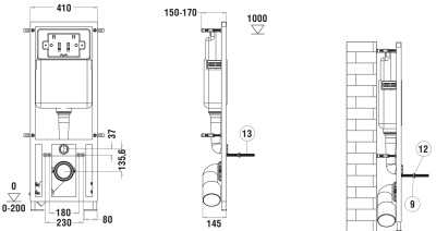 WeltWasser WW MARBERG 410 + SE BL кнопка черная