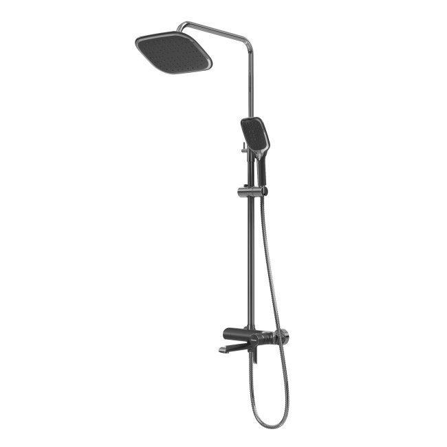 Grossman Alba 500.K35.06.100/210 с верхним душем, ручной лейкой и смесителем, хром с черным
