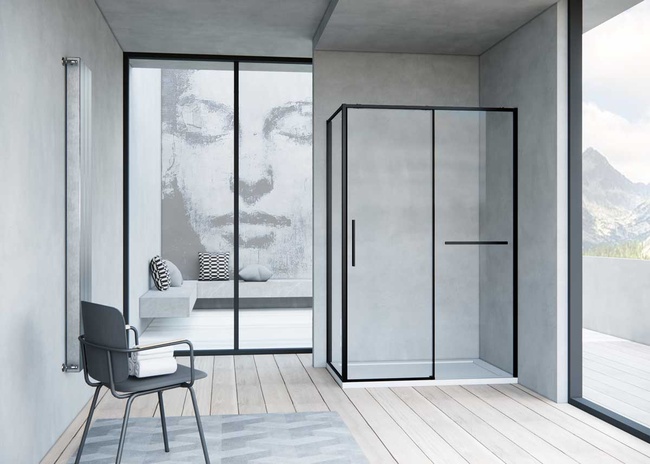 Vincea Slim Soft VSR-1SS9014CLB, 1400*900, черный, стекло прозрачное