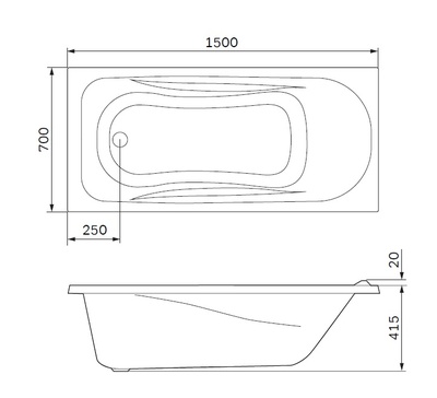 Am.Pm Sense New W76A-150-070W-A, 150x70